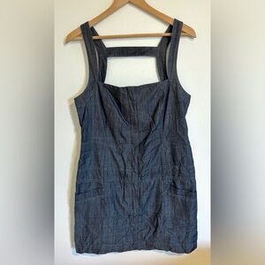 Theory 'Catalina' Denim Cutout Mini Dress 100% Cotton Size 10